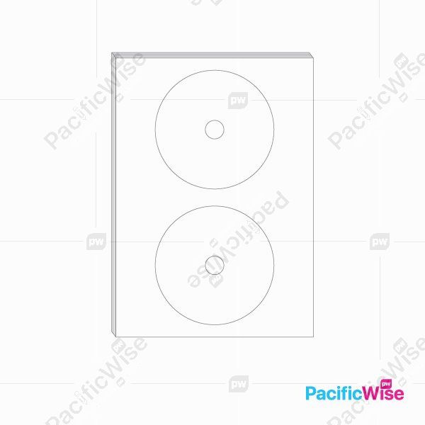A4/Simili Sticker Label Round Shape/Bentuk Bulat Label Pelekat/Sticker Label/118mm-15mm (100'S)