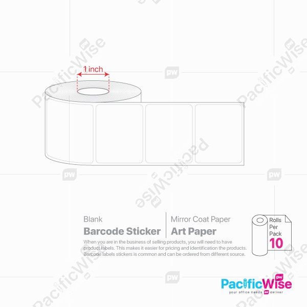 Blank Barcode Sticker Art Paper (10rolls)