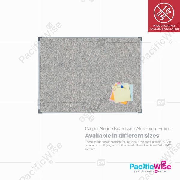 Carpet Notice Board with Aluminium Frame