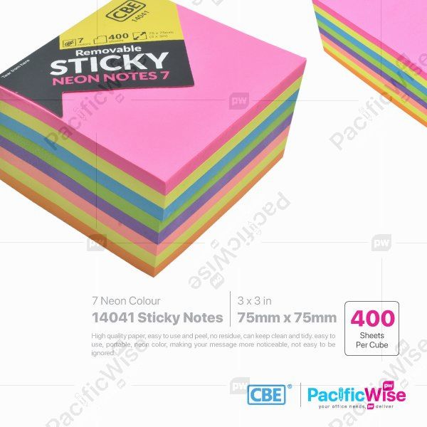 CBE Removable Sticky Note 14041 (7 Neon Colour)