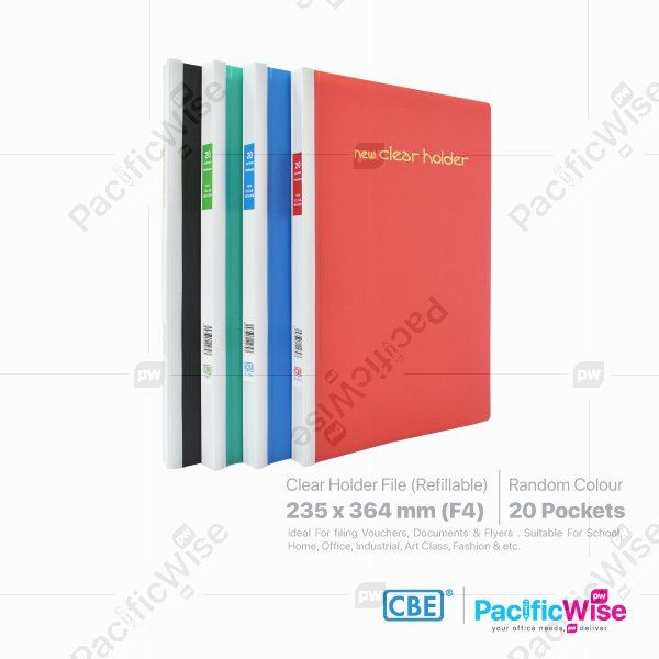 CBE Clear Holder for Foolscap Papers 37 Ring Files PP (Refillable)