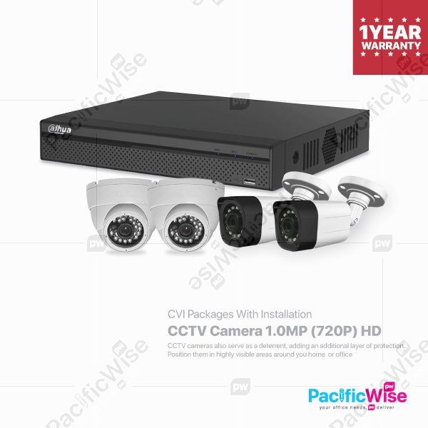 CCTV Camera 1.0MP (720P) HD-CVI Packages With Installation