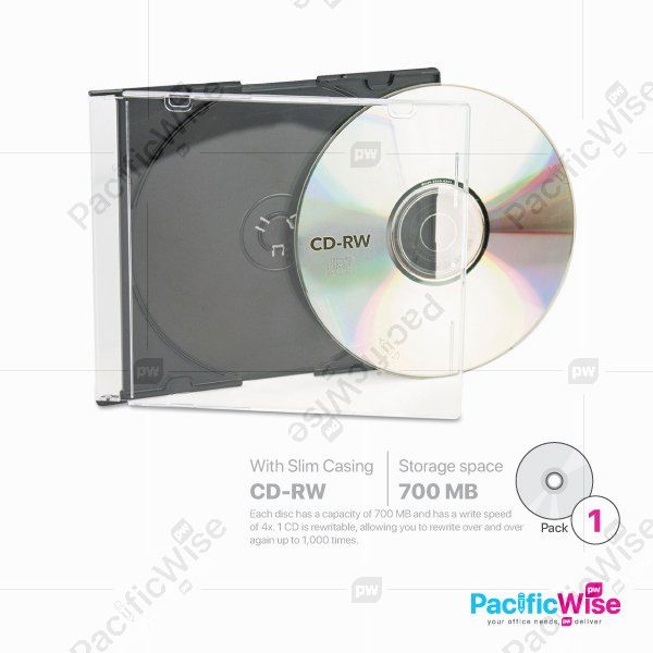 Verbatim CD-RW 700MB/CD-RW/CD Kosong/Computer Accessories (With Slim Casing)
