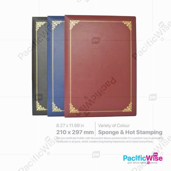 Certificate Holder PVC With Sponge & Hot Stamping/PVC Pemegang Perakuan Span & Setem Panas/CH8C-HS