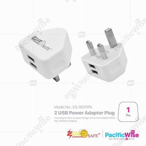Eurosafe/2 USB Power Adaptor Plug/2 Palam Penyesuai Kuasa USB/Electrical Accessories/ES-9001PA