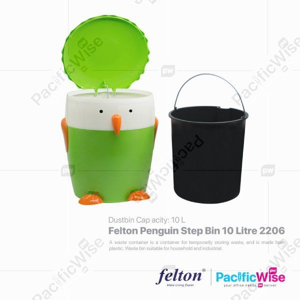 Felton Penguin Step Bin 10 Litre (FDB2206)