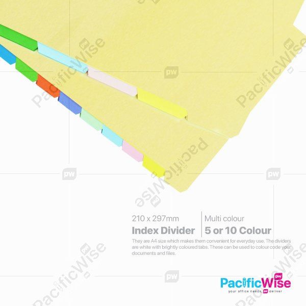 Coloured Index Divider/Pembahagi Indeks Berwarna/Filing Accessories/A4