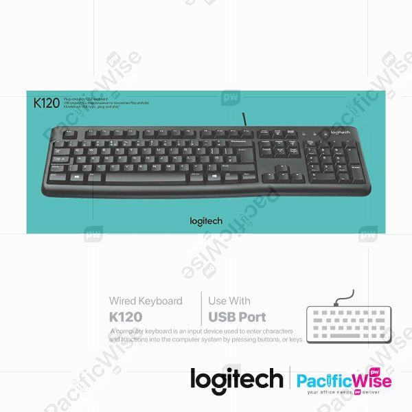 Logitech/Logitech Wired Keyboard/K120/Keyboard/Papan Kekunci/Computer Accessories