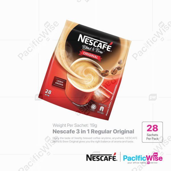 Nescafe 3 in 1 Regular Original (19g x 28sachet)