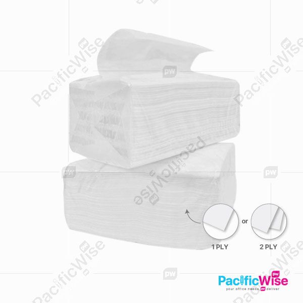 Pop Up Tissue/Tisu Pop Up/Tissue Paper/1 Ply/2 Ply/100mmx100mm (3 Packagings)