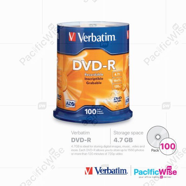 Verbatim/Verbatim DVD-R/DVD-R/CD Kosong/Computer Accessories (100's)