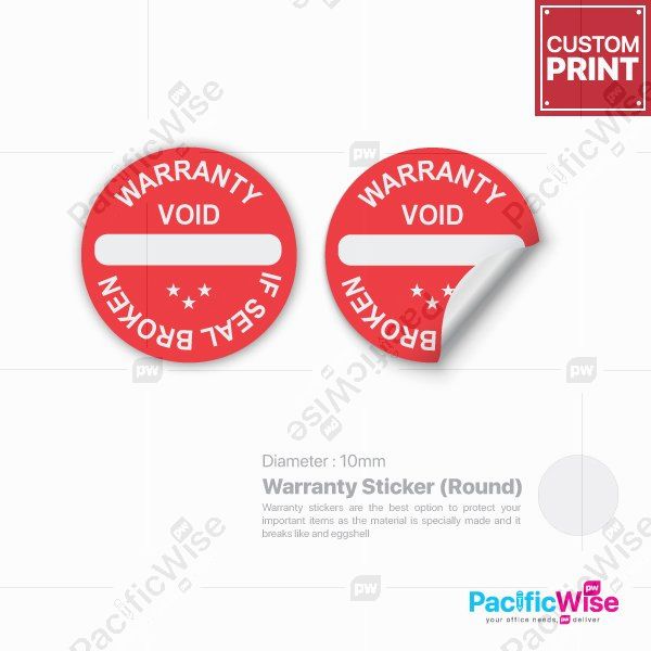Customized Printing Warranty Sticker (Round)