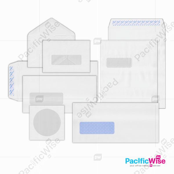 White Envelope/Sampul Surat Putih/Tetingkap/Window Envelope/CD Envelope (Various Size)