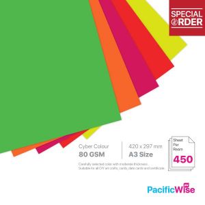 A3/Colour Paper/Kertas Warna 80gsm/Fluorecent Colour/Copier Paper (450'S)