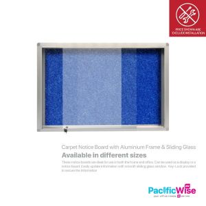 Carpet Notice Board with Aluminium Frame & Sliding Glass