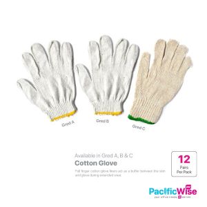 Cotton Gloves/Sarung Tangan Cotton/Gloves/(Gred A/B/C)-12 Pairs/Pack