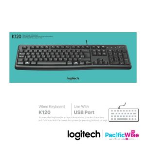 Logitech/Logitech Wired Keyboard/K120/Keyboard/Papan Kekunci/Computer Accessories