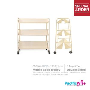 Mobile Book Trolley Double Sided 3 Angeld Tier (WB-902)