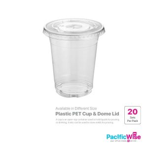 Plastic PET Cup & Flat Lid (20set)