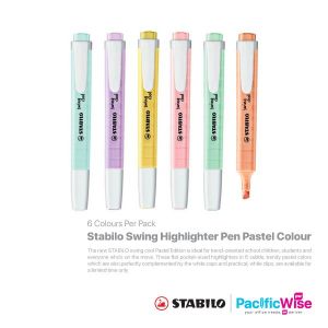 Stabilo/Highlighter/Penyorot/Writing Pen/Swing Cool Pastel Edition Set/1-4mm (6Pcs)